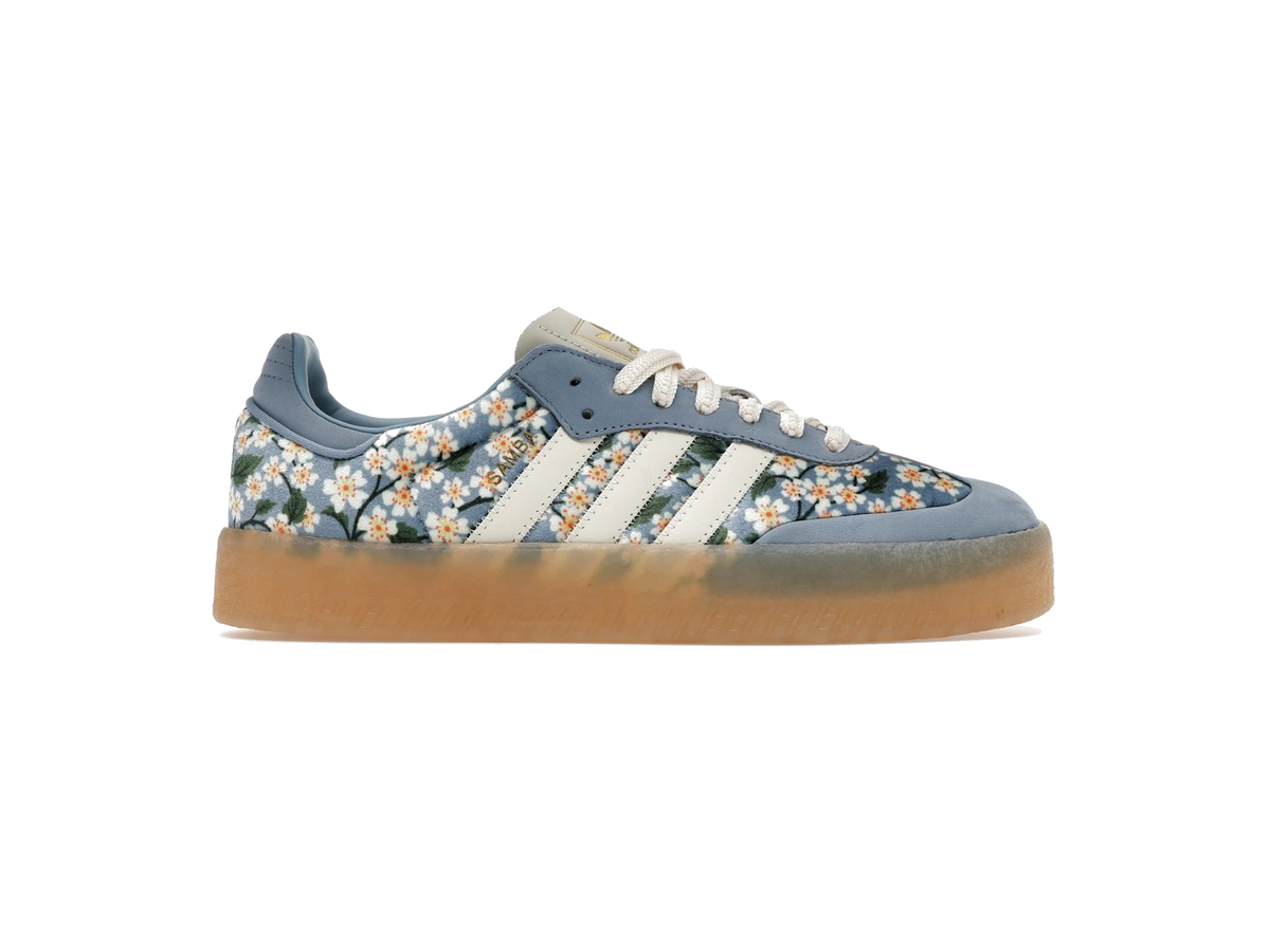 adidas Sambae Liberty London Floral Embroidery Blue Cream White (Women's)