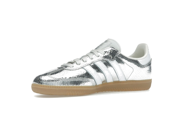 adidas Samba OG Silver Metallic Cracked Leather (Women's)