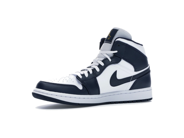 Jordan 1 Mid White Metallic Gold Obsidian