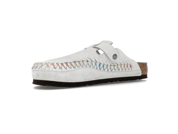 Birkenstock Boston Braided Suede Kith Antique White Tie Dye