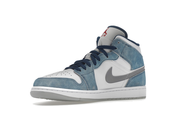 Jordan 1 Mid French Blue Fire Red