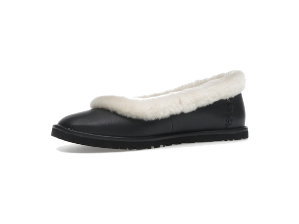UGG Zora Leather Ballet Flat Black (Women's)