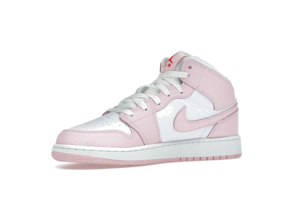 Jordan 1 Mid Pink Foam Fire Red (GS)
