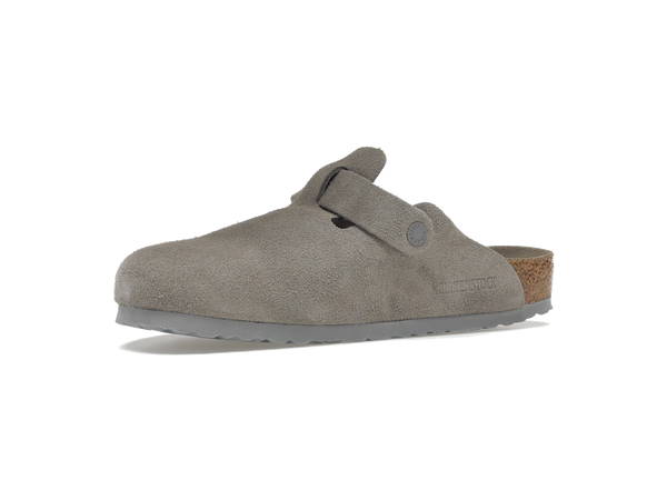 Birkenstock Boston Soft Footbed Suede Stone Coin