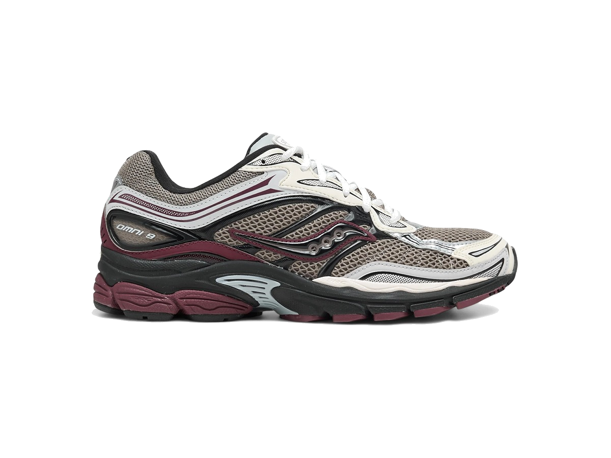 Saucony ProGrid Omni 9 Tomorrow, Meet Yesterday Pack Tan Maroon