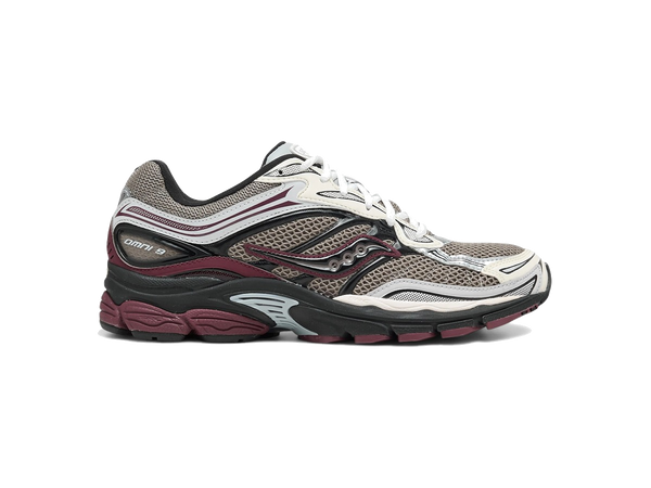 Saucony ProGrid Omni 9 Tomorrow, Meet Yesterday Pack Tan Maroon
